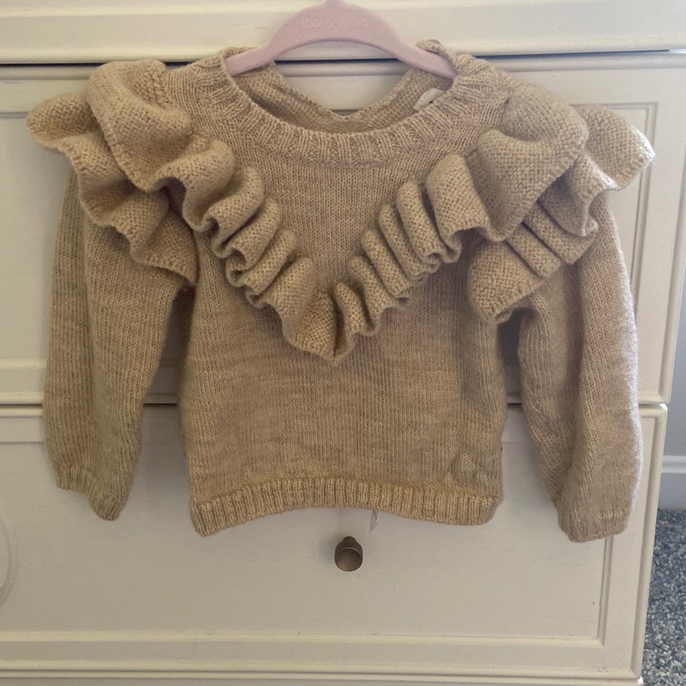 Oeuf 100% alpaca camel color sweater size 24 month